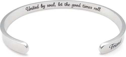 Miniatura 25 de Dczosily Pulseras inspiradoras para mujer, de acero inoxidable, pulseras motivacionales, regalos personalizados para mejores amigas