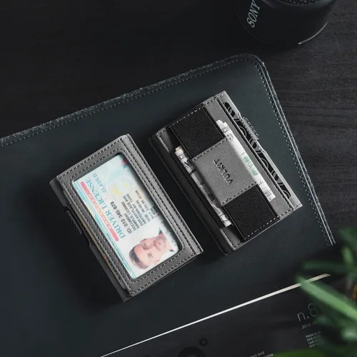 Miniatura 4 de VULKIT Cartera desplegable delgada VC310, Gris, Minimalista
