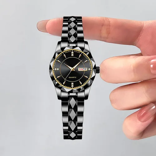 Miniatura 5 de BESTKANG Reloj de pulsera clásico para mujer, de lujo, impermeable, con calendario, acero inoxidable, de cuarzo, para mujer