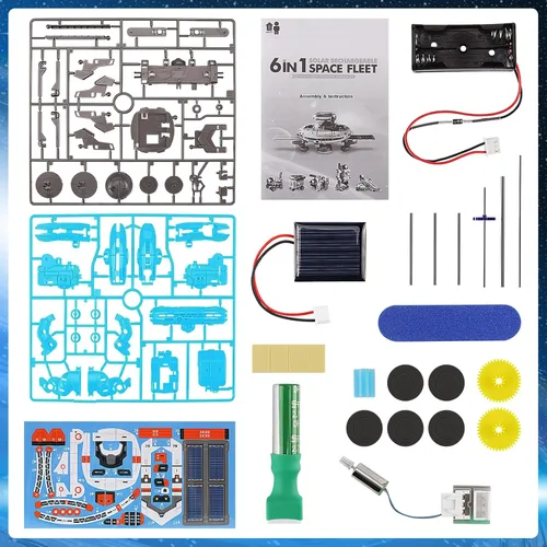 Miniatura 5 de Proyectos STEM para niños de 8 a 12 años Kit de robot solar 6-en-1 Juguetes espaciales para niño niña de 10 años Regalo Juguetes Kits de ciencia Azul