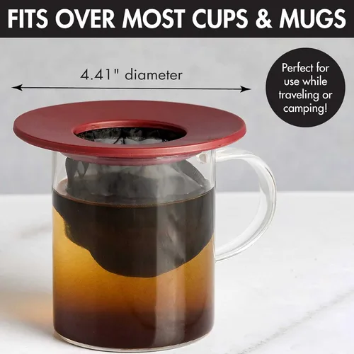Miniatura 5 de Primula - Filtro de café para taza individual, calce casi universal, ideal para viaje, ecológico, reutilizable, filtro de malla fina, apto