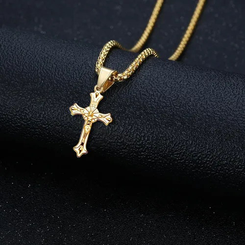 Miniatura 4 de 60 dijes chapados en oro de cruz cristiana de Jesús Crucifijo religioso chapado en oro para hacer joyas, colgantes, collares, pulseras, llaveros