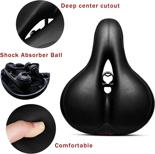 Miniatura 3 de Asiento para bicicleta con bola amortiguadora dual, alivio anatómico profesional, asiento para bicicleta de suspensión, espuma viscoelástica