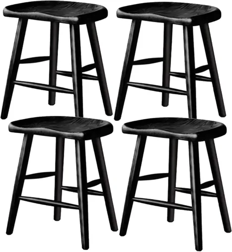 Miniatura 11 de Juego de sillas de comedor de madera, silla de comedor moderna, sillas de cocina de granja, taburete de vestíbulo, silla sin brazos para cocina