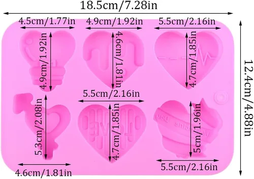 Miniatura 2 de Moldes de silicona de plástico para el día de San Valentín, moldes de silicona para dulces de corazones rosados, moldes de jabón, moldes de galletas