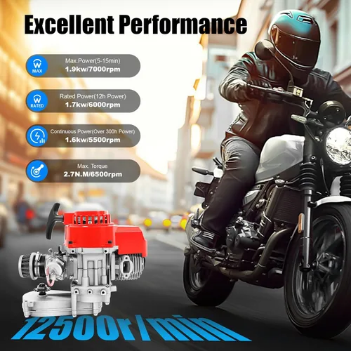 Miniatura 2 de Kit de motor de bicicleta de 2 tiempos de 49 CC, motor de bicicleta motorizada a gasolina a gasolina, juego de motor de bicicleta de bolsillo, mini