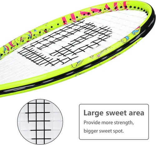 Miniatura 3 de Raqueta de tenis para niños y jóvenes, raqueta de tenis juvenil de 19/21/23/25 pulgadas con cubierta, adecuada para principiantes niños y niñas de 3