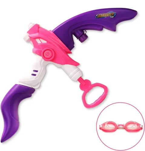 Miniatura 2 de SainSmart Jr. Pistola de agua para niños, juguete de arco con gafas de natación, juegos de lanzador súper remojador, actividad de verano al aire