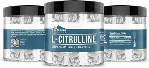 Miniatura 4 de Earthborn Elements L-citrulina de origen natural, 200 cápsulas, probada en laboratorio, sin estearatos ni rellenos de arroz