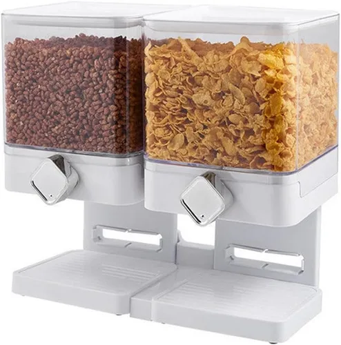 Miniatura 9 de SEIWEI Dispensador de alimentos multifunción para almacenamiento de cereales con bandeja inferior desmontable para organización de cocina, grano