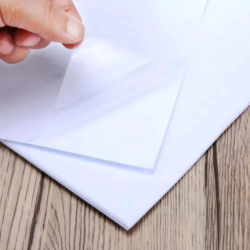 Miniatura 3 de Outus 24 hojas de papel adhesivo holográfico, hojas de laminado holográfico, láminas de superposición transparente, laminación adhesiva de vinilo