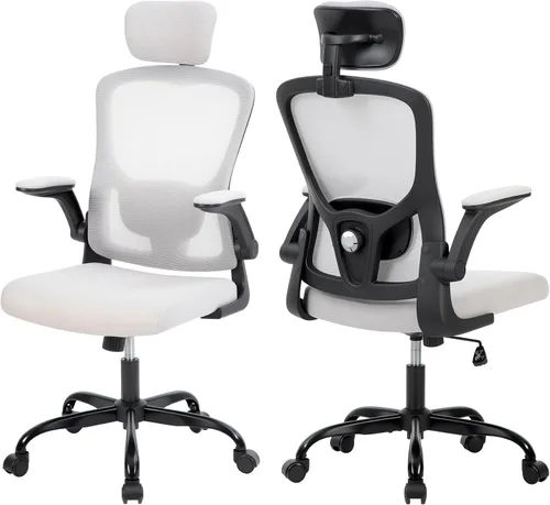 Miniatura 12 de Silla de oficina para personas pesadas, silla de escritorio ergonómica de 350 libras con reposacabezas ajustable, soporte lumbar, brazos abatibles