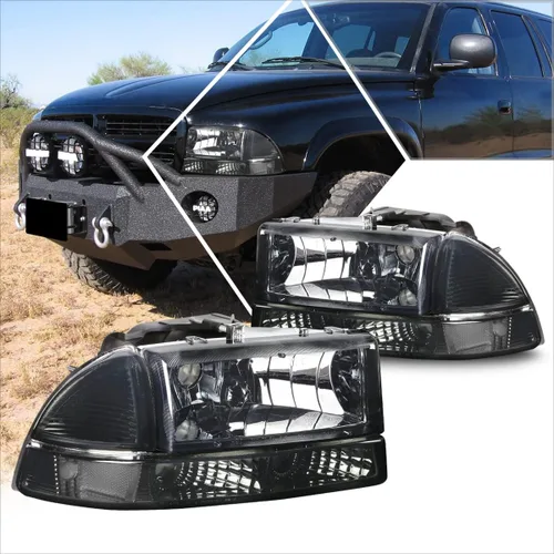 Miniatura 6 de PM PERFORMOTOR Faros delanteros de esquina transparentes de repuesto compatibles con Dodge Durango 98-04 / 97-04 Dakota, PMHL-DODA-9704-4P-OH-SC