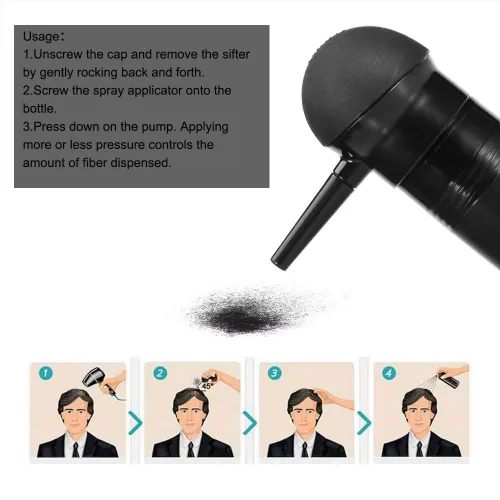 Miniatura 4 de Aplicador de fibra capilar Aplicación en aerosol Atomizador espesar adelgazamiento o cabello calvo para hombres y mujeres, construcción de cabello