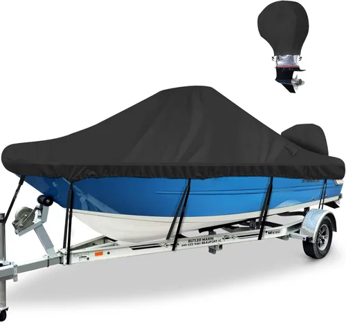 Cubierta impermeable para consola central de barco de 16 a 18 pies, lona de poliéster de grado marino 1300D resistente de 16 pies 17 pies y 18 pies,