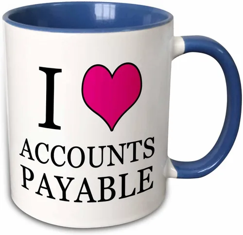 Miniatura 9 de 3dRose I Love Accounts Payable - Taza negra de dos tonos (11 onzas), color rosa