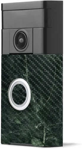 Miniatura 17 de MightySkins - Piel de fibra de carbono para timbre de video con anillo – Madera abstracta Acabado de fibra de carbono texturizado protector