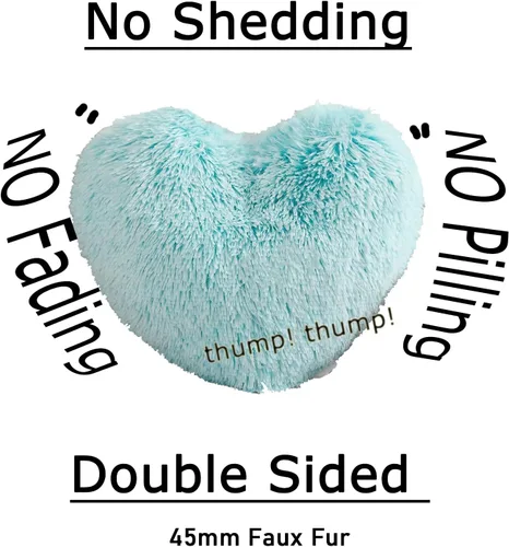 Miniatura 3 de MorroMorn Almohadas de Pelo Esponjoso en Forma de Corazón, Almohadas Decorativas Peludas para Sofá, Cama, Decoración Linda de Habitación
