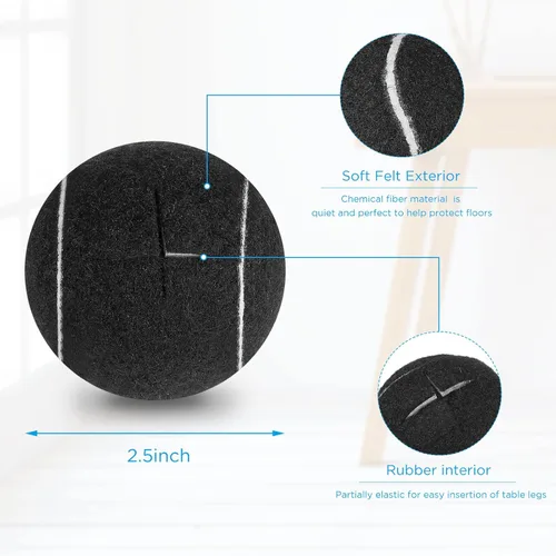 Miniatura 2 de 40 pelotas de tenis para patas de muebles y protección del suelo, pelotas de tenis precortadas para sillas, pelotas de tenis, fundas de pies