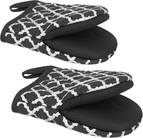 Miniatura 8 de 1 par de manoplas cortas para horno, guantes de silicona resistentes al calor para cocina, mini guantes de horno para 500 grados, superficies
