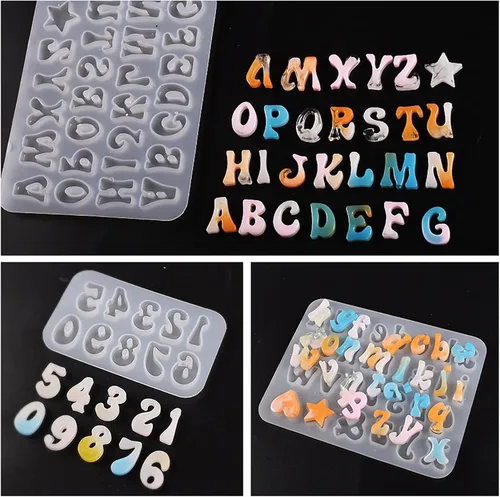Miniatura 2 de Paquete de 3 moldes de silicona mini con letras del alfabeto de resina para hacer jabón y velas, decoración del hogar, molde 3D de animales