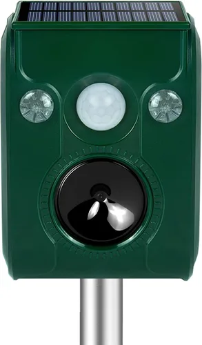 Miniatura 8 de Repelente solar de animales. Repelente ultrasónico de animales. Con luz LED intermitente y alarma para expulsar gatos, perros, ardillas, ciervos
