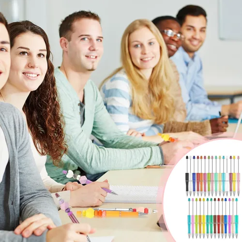 Miniatura 5 de Kosiz 300 bolígrafos con cuentas de plástico surtido, bolígrafo de tinta negra para hacer bricolaje, niños, estudiantes, oficina, suministros