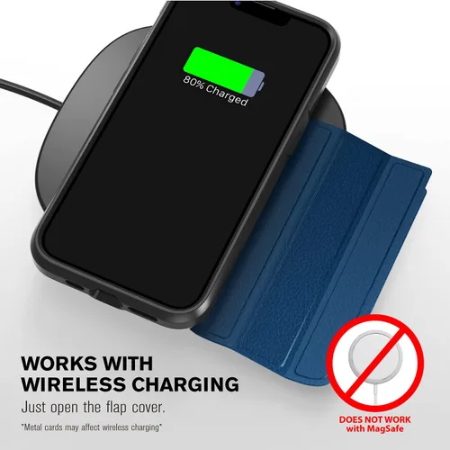 Miniatura 9 de VENA Funda tipo cartera compatible con Apple iPhone 13 Pro (15.49 cm), vCommute (protección contra caídas de grado militar) Funda de cuero con tapa