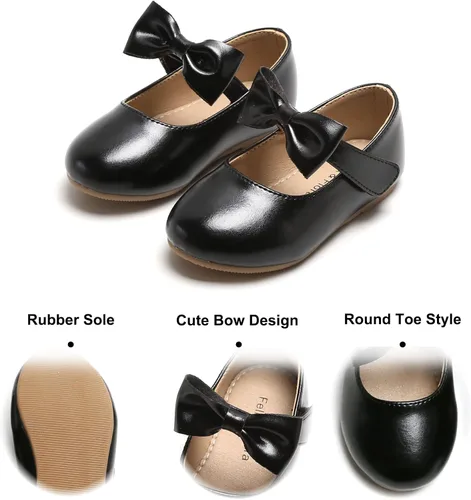 Miniatura 4 de Felix & Flora Zapatos de vestir para niñas pequeñas - Zapatos planos Mary Jane para niñas de flores, zapatos de ballet para fiestas y bodas