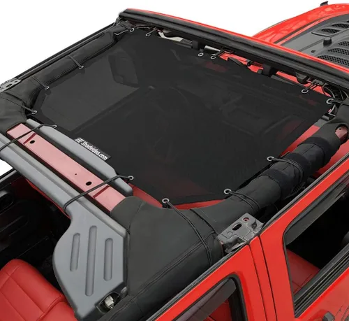Miniatura 60 de Shadeidea JK - Parasol superior compatible con Jeep Wrangler JKU, cubierta de techo de malla suave (2007-2018) - Bloqueador de ruido de viento UV