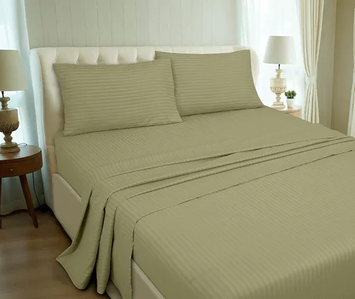 Miniatura 76 de ROYALE LINENS Juego de sábanas Cal King de 4 piezas, ropa de cama de microfibra suave cepillada de 1800 hilos, 1 sábana bajera, 1 sábana encimera, 2