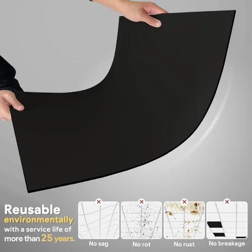 Miniatura 4 de Baldosa de Techo Suspendido Negra Lisa de 2 pies x 2 pies, Panel de Techo de PVC – Impermeable, Lavable y Resistente al Fuego - PVC de Alta Calidad