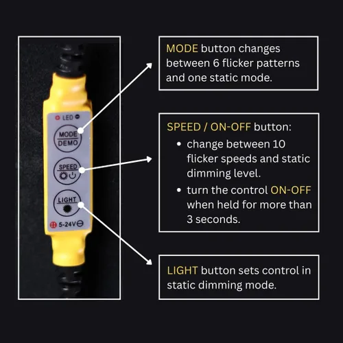 Miniatura 2 de Paquete de 3 efectos de control rápido de parpadeo para iluminación LED, simulación de llama, accesorios de teatro de fuego falso