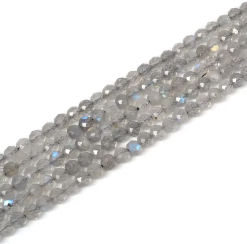 Miniatura 41 de Cuentas redondas facetadas de aguamarina natural de 4mm cuentas sueltas de 16 pulgadas para hacer joyas con cuentas