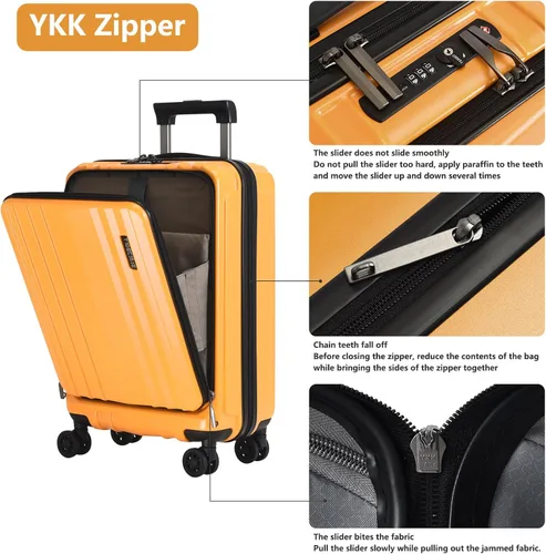 Miniatura 4 de TydeCkare Equipaje de cabina de mano de 19 pulgadas, Naranja, Moderno