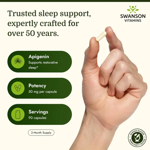 Miniatura 3 de Swanson Apigenina, 0.0018 oz, 90 cápsulas
