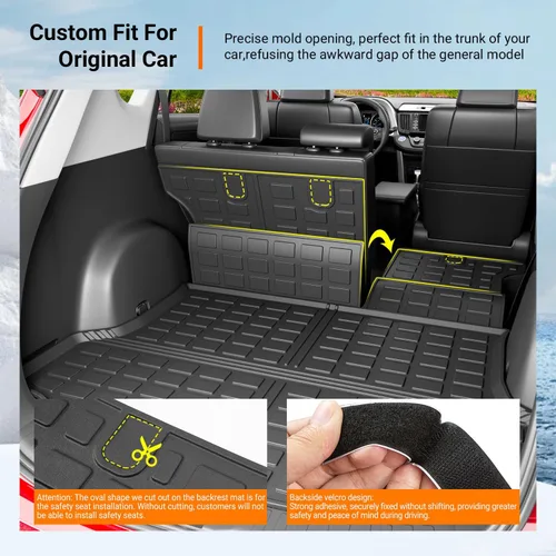 Miniatura 2 de powoq Alfombrilla de Maletero Compatible con Toyota RAV4 2013 2014 2015 2016 2017 2018 Forro de Carga para Todo Clima Alfombrilla de Respaldo