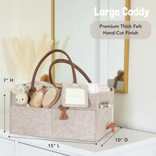 Miniatura 4 de Lily Miles Organizador de pañales para bebé, cesta de almacenamiento para recién nacidos, regalo neutro para baby shower, imprescindible