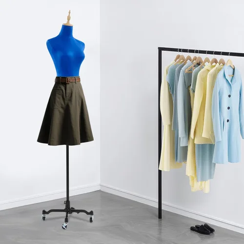 Miniatura 2 de Adjustable Dress Form, Female Sewing Mannequin, Movable Rolling Body Model Base , Detachable Casters Clothing Display Stand Mannequin for Clothing
