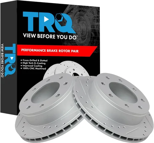 Miniatura 358 de TRQ Juego de rotores de freno de rendimiento trasero con revestimiento G premium compatible con Mazda 6 2014-2021