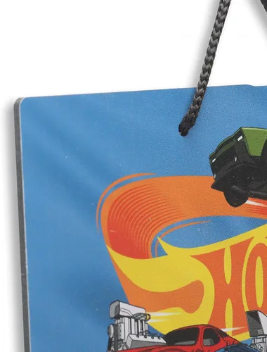 Miniatura 4 de Mattel Hot Wheels - Cartel de metal colgante para pista de carreras de acción, divertida decoración de pared de Hot Wheels para dormitorio de niños