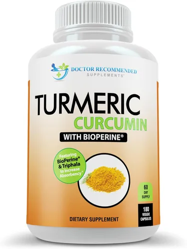 Suplemento de curcumina de cúrcuma - 2250 mg/d - Cápsulas vegetales - 95% curcuminoides con extracto de pimienta negra (Bioperine) - Cápsulas de 750