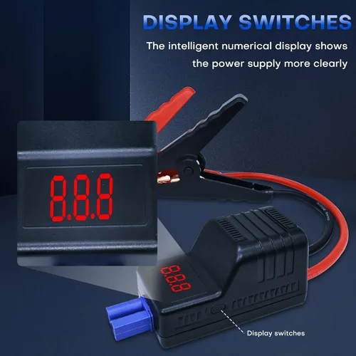 Miniatura 6 de EC5 - Abrazaderas de arranque inteligentes, EC5 Heavy Duty Jump Starter Automotive Booster Cables de repuesto abrazaderas de cocodrilo con pantalla