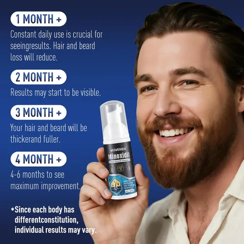 Miniatura 4 de Crecimiento del cabello de minoxidil al 5% con biotina: minoxidil para hombres y mujeres, el crecimiento del cabello apoya la barba y el cabello más