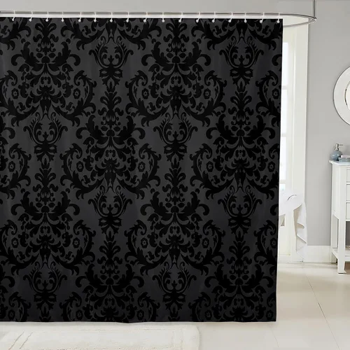 Miniatura 13 de Erosebridal Cortina de Ducha de Dinosaurio de Dibujos Animados 3D para Niños Varones Adultos Baño Selva Dino Tela Cortina de Baño 72" An x 72 L