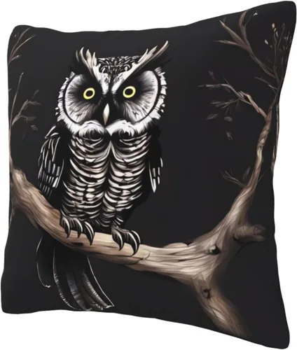 Miniatura 7 de Fundas de almohada decorativas de 20 x 20 pulgadas para sofá, búho nocturno de doble cara, fundas de almohada cuadradas para sala de estar, funda