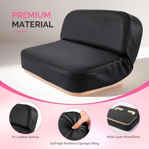 Miniatura 4 de MelodySusie Reposabrazos plegable para uñas tecnológicas de uñas, cojín de manicura ajustable de 5 niveles, almohada grande de piel sintética