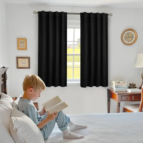 Miniatura 8 de BGment Cortinas de café de 24 pulgadas de largo para media ventana, 34 x 24 pulgadas, cortinas opacas cortas de privacidad, aislamiento térmico