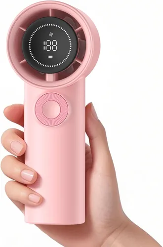 Miniatura 9 de Ventilador turbo portátil de mano con batería recargable USB de 3600 mAh, 100 velocidades, tiempo de enfriamiento máximo de 26 horas, mini Rosa