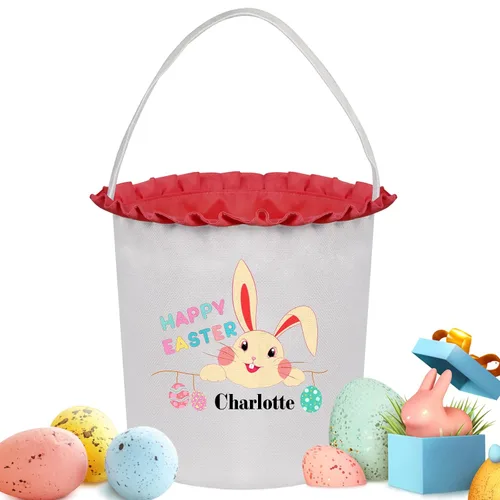 Miniatura 21 de Cestas de Pascua personalizadas para niños y niñas, cestas de conejo de Pascua personalizadas para niños, cesta de caza de huevos de Pascua, regalos